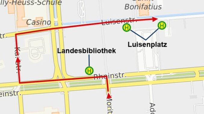 Wiesbaden: Buslinien 16, 22 und N10 werden wegen Sperrung in der Schwalbacher Straße umgeleitet